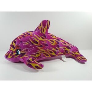 Plush Dolphin Stuffed‎ Animal Toy Flame Pattern Pink Yellow